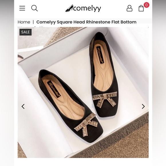 Comely Shoes - Comelyy Square Head Ballet Flats - Size 10